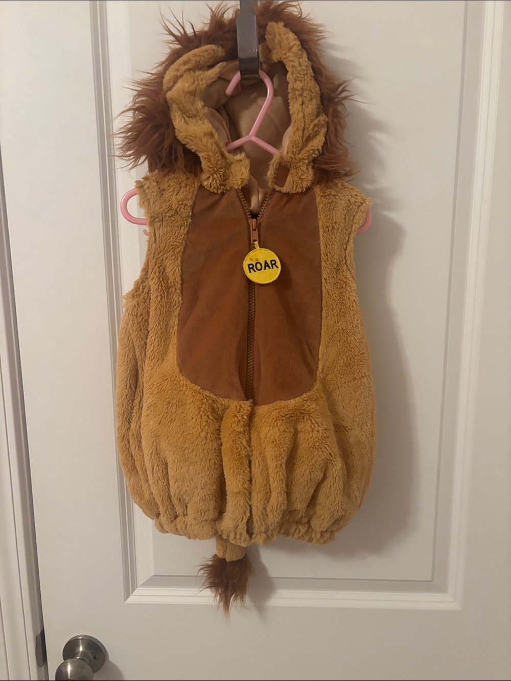 Kids Lion Hooded Costume Vest - Brown